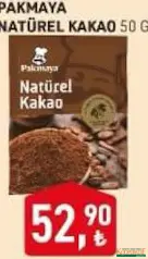 PAKMAYA NATÜREL KAKAO 50 G fiyat ve kampanya bilgisi